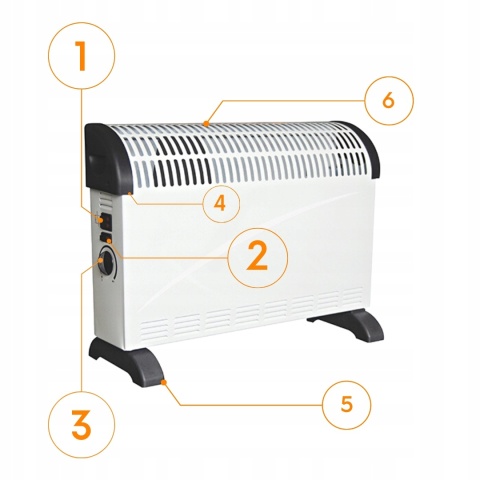 Nergis Grzejnik konwektorowy 2000 W z nawiewem Ma