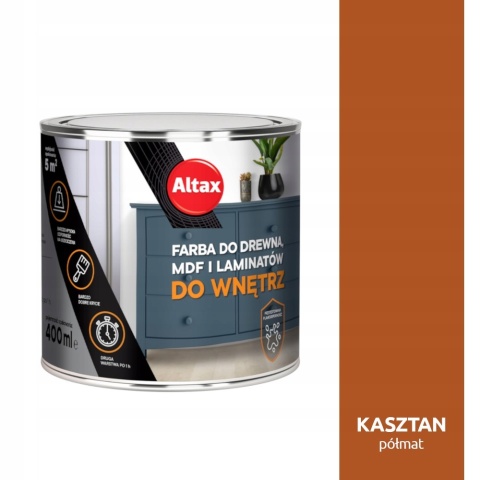 ALTAX Farba do drewna / mdf / laminat 400 ML KASZTAN
