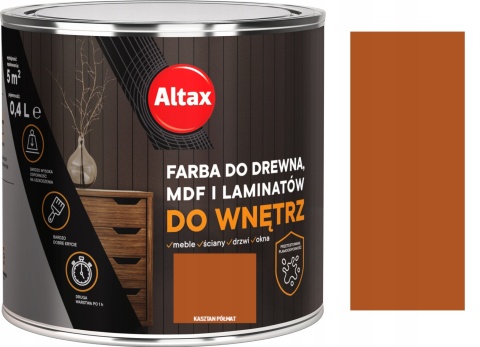 ALTAX Farba do drewna / mdf / laminat 400 ML KASZTAN