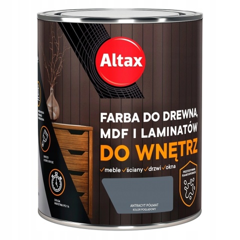 ALTAX Farba do drewna / mdf / laminat 750 ML ANTRACYT