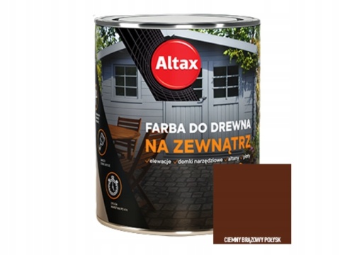 ALTAX Farba do drewna na zewnątrz 750 ML CIEMNY BRĄZOWY
