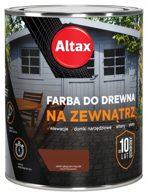ALTAX Farba do drewna na zewnątrz 750 ML CZARNY POŁYSK