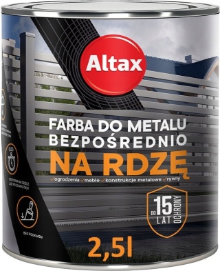ALTAX Farba do metalu 2,5 L BIAŁY PÓŁMAT