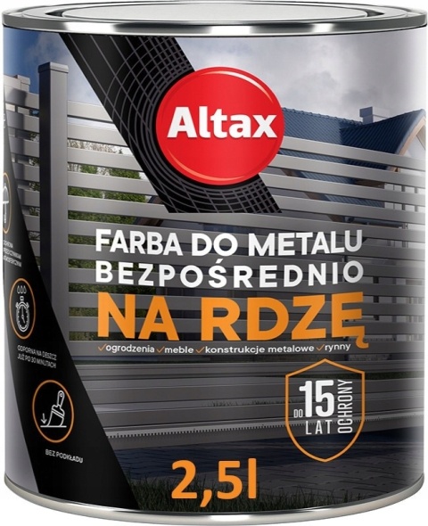 ALTAX Farba do metalu 2,5 L BIAŁY PÓŁMAT