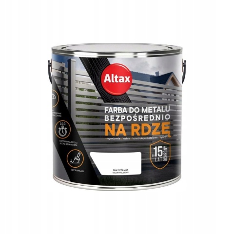 ALTAX Farba do metalu 2,5 L BIAŁY PÓŁMAT