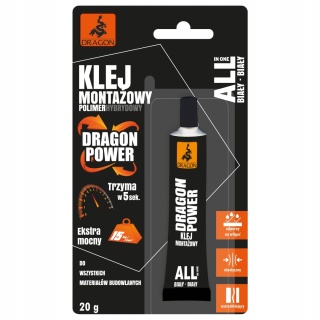 DRAGON POWER KLEJ MONTAŻOWY POLIMER HYBRYDOWY BIAŁY 20G BLISTER