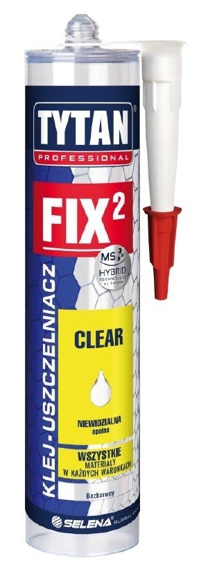 TYTAN PROF. FIX 2 CLEAR KLEJ MONTAŻOWY 290ML, BEZBARWNY