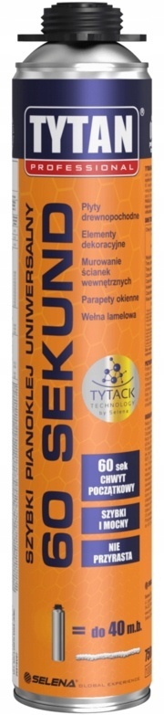 TYTAN PROFESSIONAL 60 sekund szybki pianoklej uniwers. 750ml PL rękawiczki pistolet