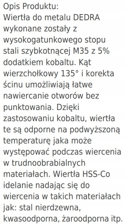 Wiertło do metalu, HSS-Co, 5% Co, 135, 6x93mm, 1szt