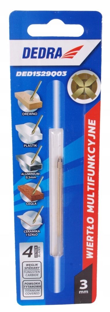 Wiertło multifunkcyjne 4mm, 4 ostrza