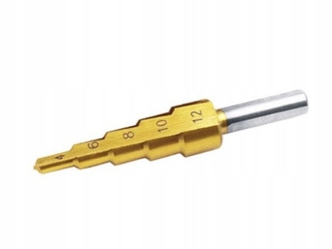 Wiertło stopniowe 4- 12mm, HSS, TiN
