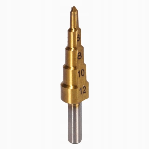Wiertło stopniowe 4- 12mm, HSS, TiN