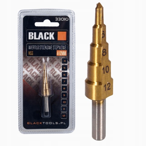 Wiertło stopniowe 4- 12mm, HSS, TiN
