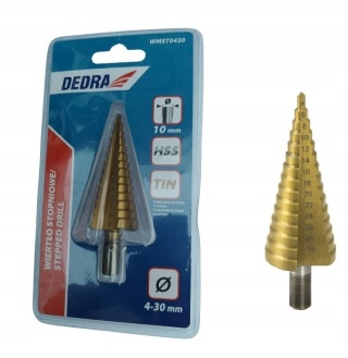 Wiertło stopniowe 4- 30mm, HSS, TiN