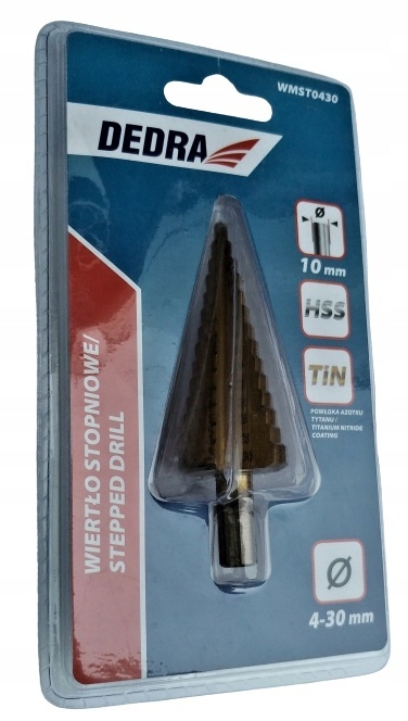 Wiertło stopniowe 4- 30mm, HSS, TiN