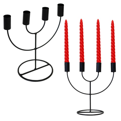 CANDLE HOLDER 4 CANDLES BLACK