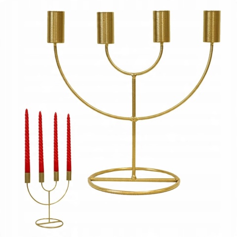 CANDLE HOLDER 4 CANDLES GOLD