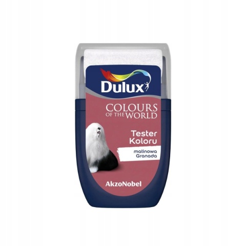 DULUX KOLORY ŚWIATA FARBA TESTER NA WAŁKU Malinowa Granada 30mL