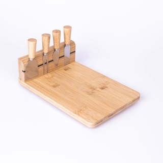 Deska serów magnetyczny stojak komplet noży bambus