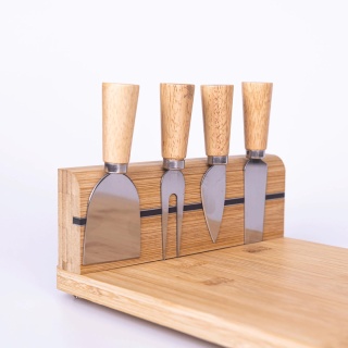 Deska serów magnetyczny stojak komplet noży bambus