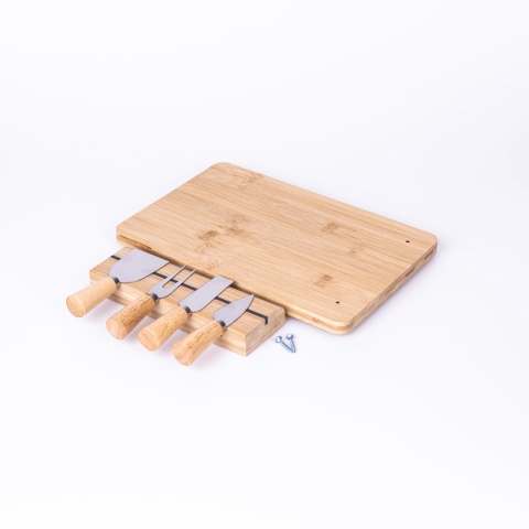 Deska serów magnetyczny stojak komplet noży bambus