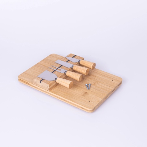 Deska serów magnetyczny stojak komplet noży bambus