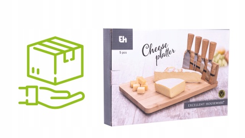 Deska serów magnetyczny stojak komplet noży bambus