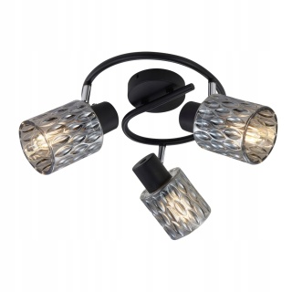 LAMPA SUFITOWA BILL SPIRALA CZARNY 3X40W E27 KLOSZ DYMIONY