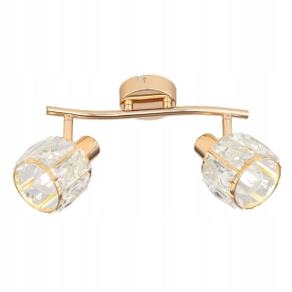 LAMPA SUFITOWA LISTWA DUBAI SAT ZŁOTY 2X40W E14 KLOSZ ZŁOTY Z KRYSZT T