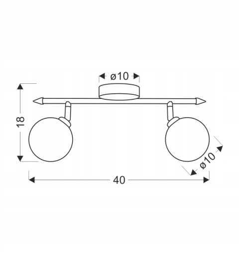 LAMPA SUFITOWA RODIA LISTWA PATYNOWY 2X40W G9 KLOSZ BURSZTYNOWY