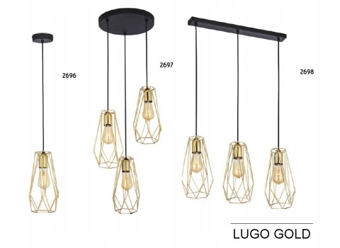 LAMPA WISZĄCA LUGO 1 PŁ GOLD / 2696