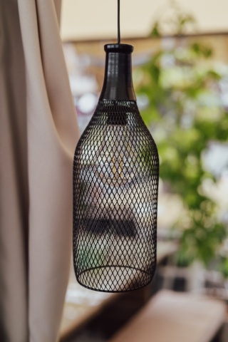 Lampa solarna wisząca czarna 11x75 cm