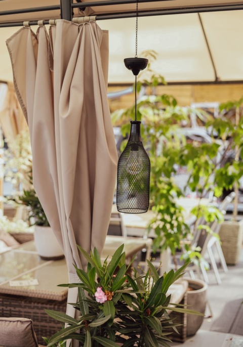 Lampa solarna wisząca czarna 11x75 cm