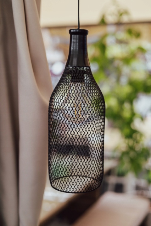 Lampa solarna wisząca czarna 11x75 cm