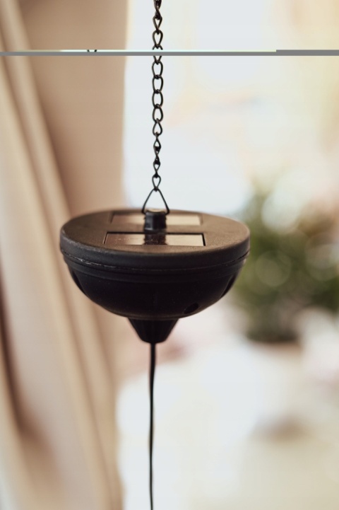 Lampa solarna wisząca czarna 11x75 cm