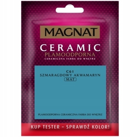 MAGNAT CERAMIC FARBA PLAMOODPORNA TESTER szmaragdowy akwamaryn C61 30ML