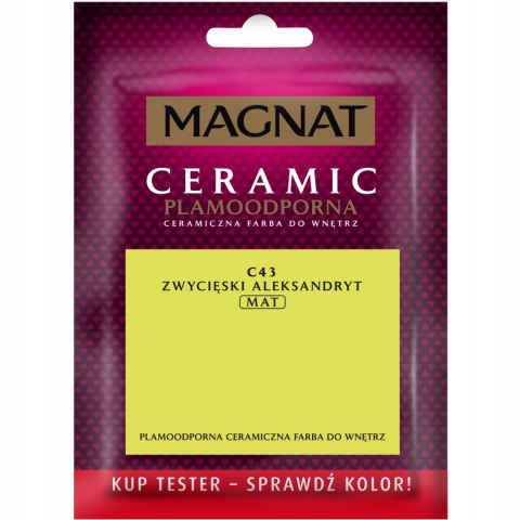 MAGNAT CERAMIC FARBA PLAMOODPORNA TESTER zwycięski aleksandryt C43 30ML