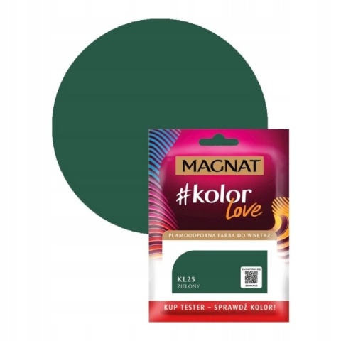 MAGNAT KOLOROWE LOVE farba plamoodporna TESTER KL25 zielony 25ML