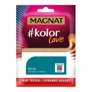 MAGNAT KOLOROWE LOVE farba plamoodporna TESTER KL26 morski turku 25ML