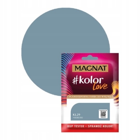 MAGNAT KOLOROWE LOVE farba plamoodporna TESTER KL29 niebieski 25ML