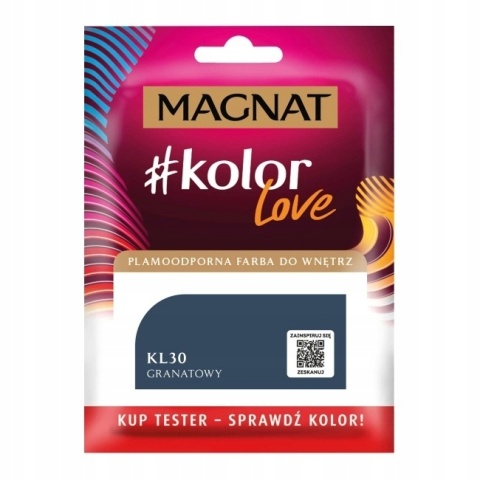 MAGNAT KOLOROWE LOVE farba plamoodporna TESTER KL30 granatowy 25ML