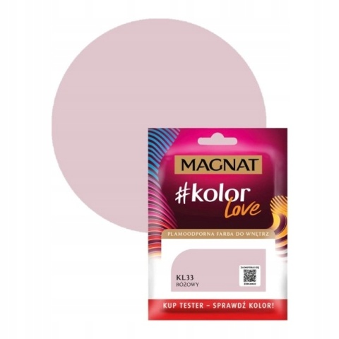 MAGNAT KOLOROWE LOVE farba plamoodporna TESTER KL33 różowy 25ML