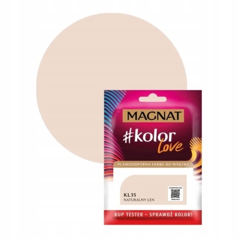MAGNAT KOLOROWE LOVE farba plamoodporna TESTER KL35 naturaln len 25ML