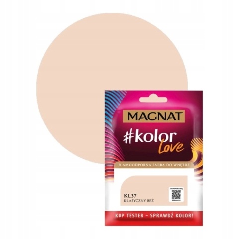 MAGNAT KOLOROWE LOVE farba plamoodporna TESTER KL37 klasyczn beż 25ML