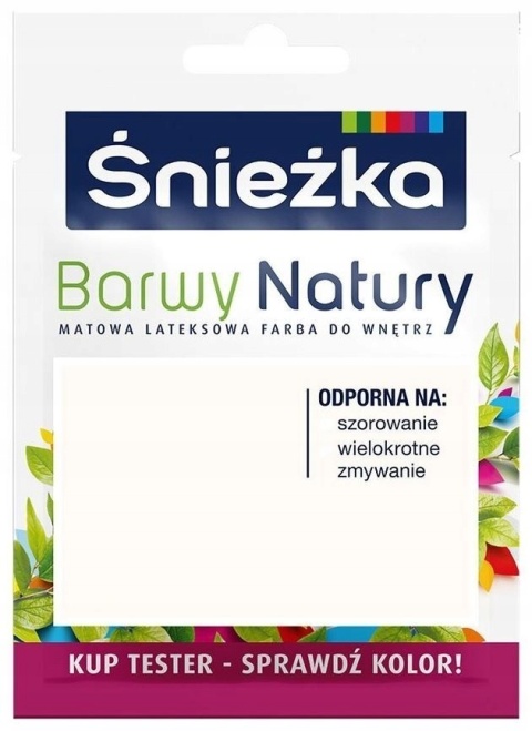 ŚNIEŻKA Barwy Natury Farba Lateksowa TESTER BIAŁY BEZ 100 25ML