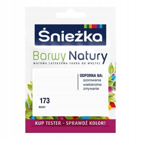 ŚNIEŻKA Barwy Natury Farba Lateksowa TESTER biały 173 25ML