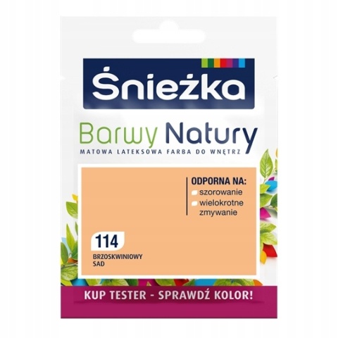 ŚNIEŻKA Barwy Natury Farba Lateksowa TESTER brzoskwin sad 114 25ML