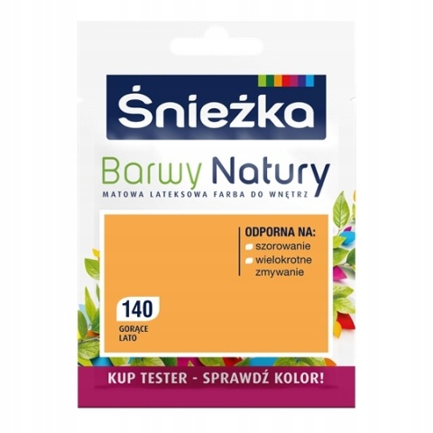 ŚNIEŻKA Barwy Natury Farba Lateksowa TESTER gorące lato 140 25ML