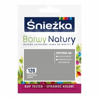 ŚNIEŻKA Barwy Natury Farba Lateksowa TESTER grafit mural 120 25ML