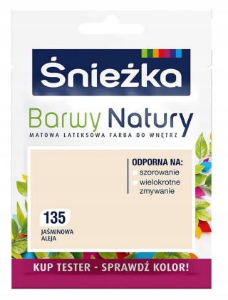 ŚNIEŻKA Barwy Natury Farba Lateksowa TESTER jaśmino aleja 135 25ML